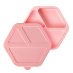 Tiny Twinkle Silicone Suction Baby Plate, Suction Grip Divided Dish for First Foods and Self-Feeding, 6-24 Months, Baby Led Weaning Supplies for Independent Eating (Grey, Plate)
